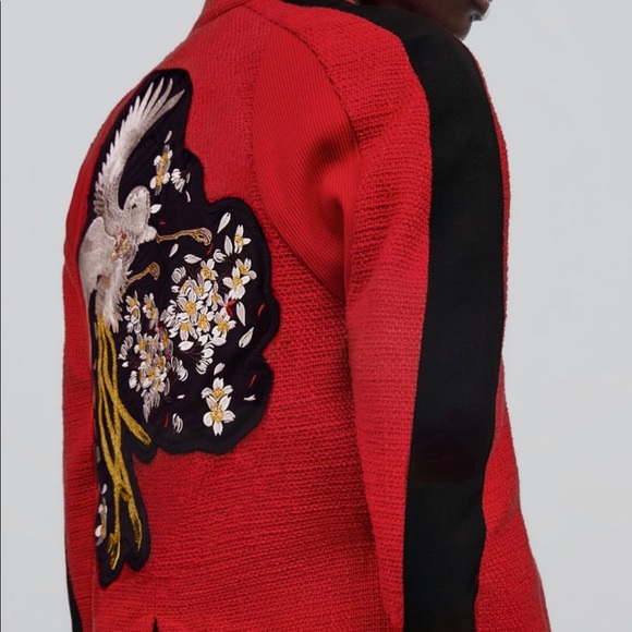 Zara red cotton blazer - Picture 5 of 7